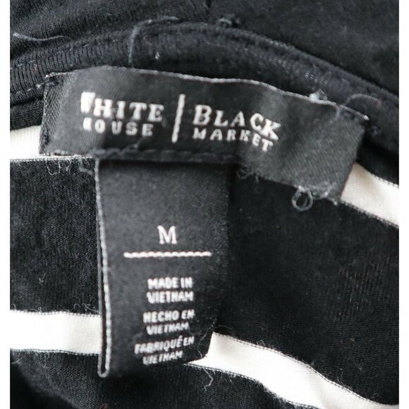 WOMEN'S BLACK & WHITE STRETCH KNIT COWL NECK TOP - WHITE HOUSE BLACK MARKET - M - Picture 6 of 6